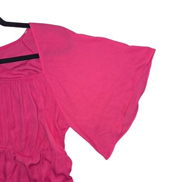 Bold Elements Womens Pink Flutter Sleeve Top L - Picture 9 of 9